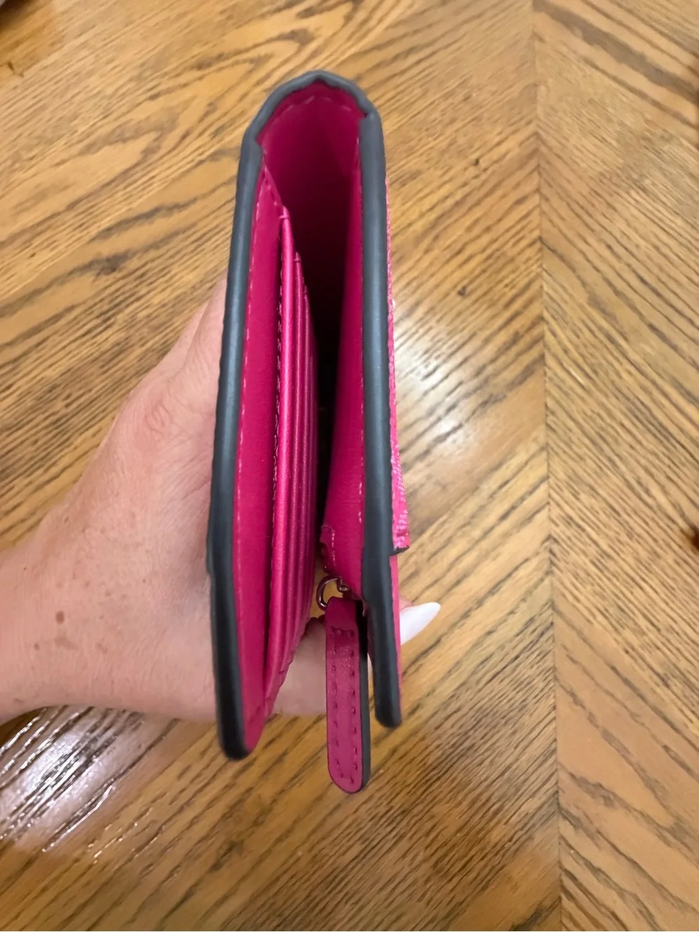 NWOT Michael Kors Pink MK Signature Wallet with White Strap